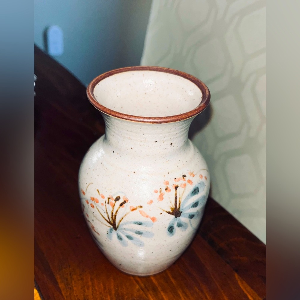 Handcrafted Ceramic Vase with Floral Design